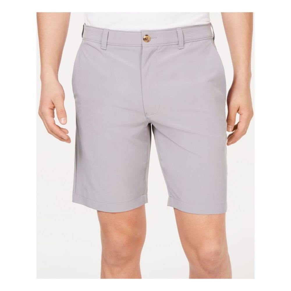 CLUBROOM Mens Gray Classic Fit Stretch Shorts 36W